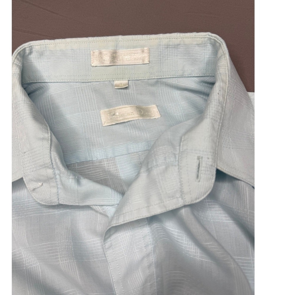 VTG Christian Dior Monsieur Powder Blue Long Sleeve Button Epaulets M Vintage - Picture 4 of 9